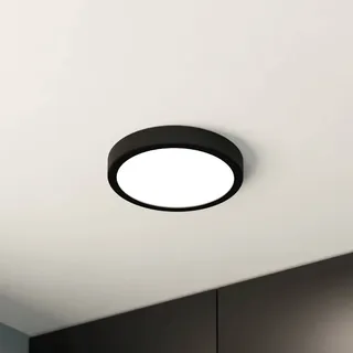 LED-Deckenlampe Fueva 5 IP44 3000K Schwarz Ø21cm
