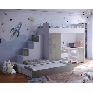 aea Hochbett mit Schreibtisch – Für mehr Platz im Jugendzimmer oder Büro.
