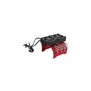 Dual-Lüfter-Motor-Kühlkörper, 55/56/58 mm Gute Wärmeableitung 8,4 V 16000 U/min Bürstenloser Motor-Lüfter Hohe Leistung für 1/5 ferngesteuertes Auto(rot)
