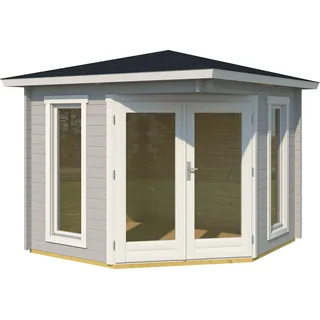 Weka 5-Eck Gartenhaus 408 hellgrau 40 mm