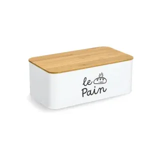 Zeller Brotkasten Le Pain, Metall/Bambus, weiß