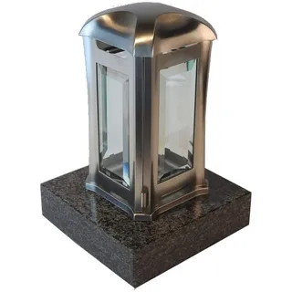 designgrab Grablampe Venezia aus Edelstahl mit Granitsockel aus Granit Nero Impala/Astor