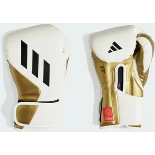 adidas Boxhandschuhe Speed Tilt 350 Velcro - 12 oz, weiß/Gold - mit innovativer TILT®-Technologie - die ersten 100% nachhaltig hergestellten Boxhandschuhe aus Kaktusleder