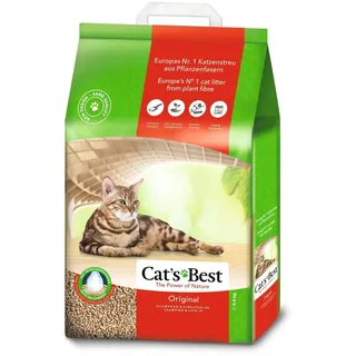 Cat’s Best Original Katzenstreu, 100% pflanzliches Katzenklumpstreu mit maximaler Saugfähigkeit – bekämpft Gerüche natürlich und aktiv, 8,6 kg/20 l (Verpackung kann variieren)