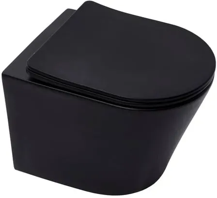 SAT Infinitio Wand-WC inklusive Softclose-Sitz, schwarz matt, Abgang waagerecht SATINF010RREXPBKM