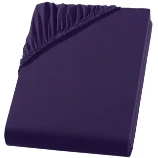 Carpe Sonno Mikrofaser-Spannbettlaken, Lila, Uni, Füllung: Polyester, Rechteckig, 180x200 cm, Oeko-Tex® Made IN Green, Oeko-Tex® Standard 100, Schlaftextilien, Bettwäsche, Bettlaken
