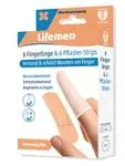 Lifemed Fingerlinge und Pflaster | Wundschutz mit Pflaster-Strips und wasserdichten Fingerlingen