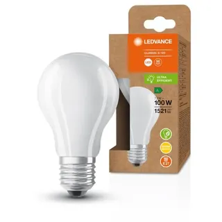 Ledvance E27 Besonders effiziente & leistungsstarke LED Lampe Classic matt 7,2W wie 100W 3000K warmweißes Licht für die Wohnung