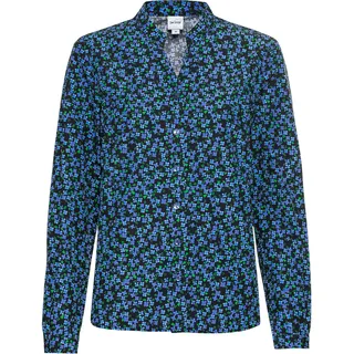 Baumwoll-Bluse, Druck blau, 38