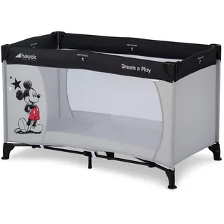 hauck Kinderreisebett Dream N Play ab Geburt bis 15 kg, Klein Zusammenklappbar inkl. Tragetasche und Faltboden, Liegefläche 120 x 60 cm (Disney Mickey Stars)