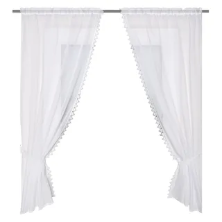 HOME WOHNIDEEN Home fashion RAFFGARNITUR BATIST, Stoff, weiß, 125 x 75 cm, 2-Einheiten