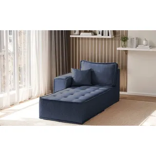 Ottomane Modul SANDE Stoff Raven Blau Seite Links - Blau