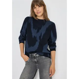 CECIL Gemusterter Pullover - Blau