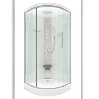 SeniorBad Duschkabine Fertigdusche Dusche Komplettkabine D10-20T1-EC 100x100 cm mit 2K Scheiben Versiegelung