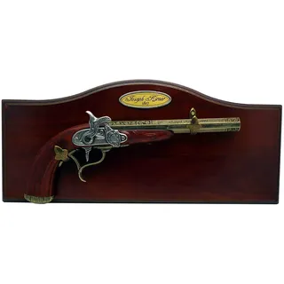 Kolser Edler Pistolenhalter mit Perkusionsschlosspistole Joseph Kirner 1103L (Nicht schussfähig) mit Namensschild