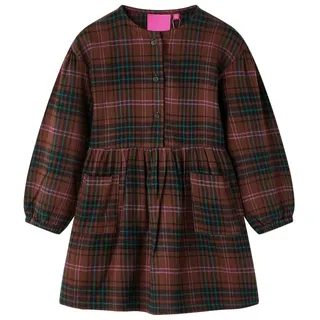 vidaXL Kinderkleid mit Langen Ärmeln Cognac 116