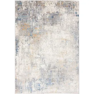 Carpeto Rugs Abstraktes Vintage Designer Teppich - Kurzflor - Weich Teppich für Wohnzimmer, Schlafzimmer, Esszimmer - ÖKO-TEX Wohnzimmerteppich - Teppiche - Grau Blau - 200 x 300 cm
