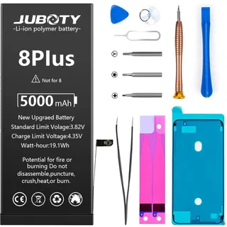 Akku für iPhone 8Plus 5000mAh, JUBOTY Neues Upgrade Li-ion hohe Kapazität 0-Zyklus Akku Ersatz für iPhone 8Plus Model A1864 A1897 A1898 mit kompletten professionellen Reparatur-Set