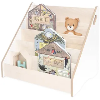 MAMOI® Bücherregal für Kinder, Bücherkiste für kinderzimmer, Book Shelf, Buchregal, Wandregal kinderregal, Kinderbücherregal, Bücherbank aus Holz, Kindermöbel für kleines Kind Montessori