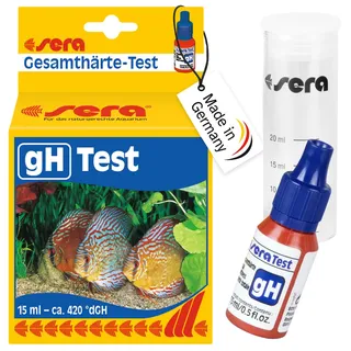 sera 04110 Gesamthärte Test (GH), misst zuverlässig und genau die Gesamthärte, für Süßwasser, im Aquarium oder Teich, 15 ml (1er Pack)