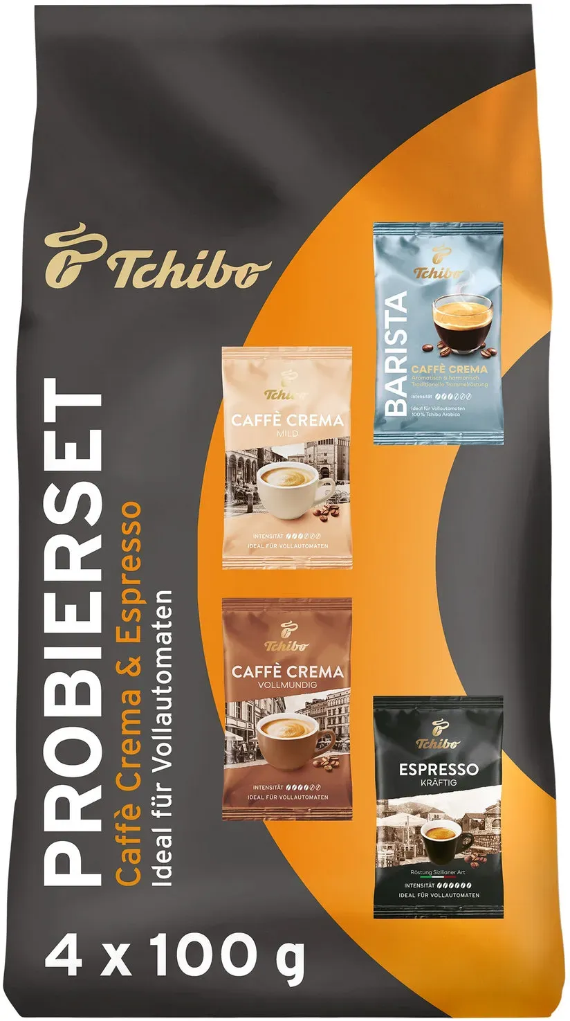 Tchibo - Caffè Crema & Espresso Probierset - 4 x 100 g Ganze Bohne