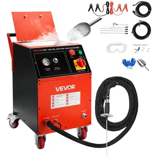 Vevor Trockeneisstrahlgerät, 5kg, Trockeneis Strahlanlage 4 Düsen, Trockeneis-Blaster-Reinigung, Einstellbare Druckmenge, Trockeneisstrahlen-Reinigungsmaschine für Auto, Schiff, Luftfahrt, Chemie