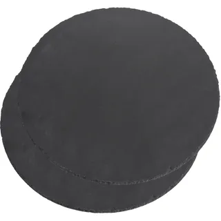 LDXDRU Drehteller aus Schiefer 30 cm Rundes Drehbares Schieferplatte Servierplatte Deko Tablett Schieferplatten Schwarz Anthrazit Schieferplatte zum Servieren, Deko