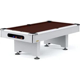 Automaten Hoffmann Billardtisch Club Pro III Dekor Weiß, Chocolate, Simonis 860, 8 ft (224 x 112 cm)