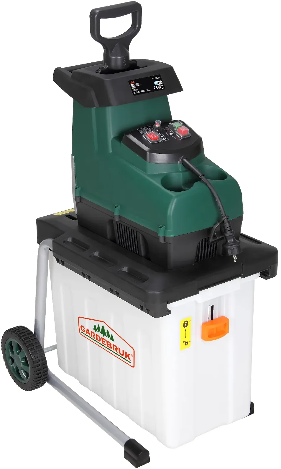 Häcksler 3100W mit Sammelbehälter 60L max 92dB