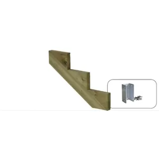 Plus A/S Plus Treppenwange 3-stufig druckimprägniert NTR-A 75 x 51 cm mit Beschlag