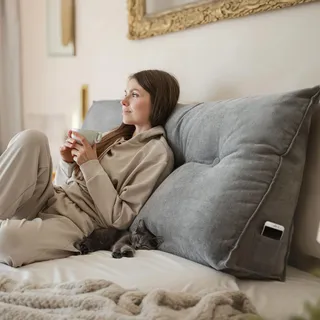 Björn&Schiller Rückenkissen Grau 180 cm) mit waschbarem Bezug