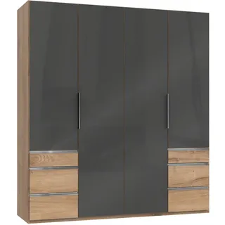 Level 200 x 216 x 58 cm Plankeneiche Nachbildung/Grauglas