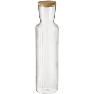 APS 10727 Glaskaraffe "LINES", 1,5 Liter, Ø 9 m, Höhe 35 cm, Deckel aus Kork