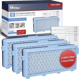 Awinker McFilter & 10 Staubsaugerbeutel für Miele Staubsauger GN S2 S4 S5 S6 S8 Series, Compact C1 C2, Complete C2 C3 (blue 2filter+10beutel+2filter)
