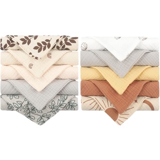 Reoyloep Baby 23 x 23 cm Handtuch Bulk 10 Stück Weich Atmungsaktiv Waschlappen Spucktuch Kleinkind Handtuch Baumwolle Sabbern Lätzchen Facecloth Neugeborene Essential