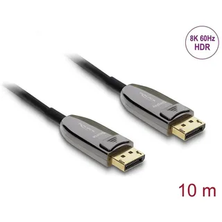 DeLock Aktives Optisches Kabel DisplayPort 2.1 8K 60 Hz 40 Gbps 10 m Schwarz