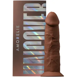 AMORELIE Uncover 'Dusk' – Realistischer Dildo mit starkem Saugnapf (Toffee, 19,2 cm)
