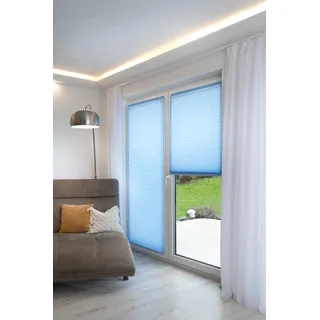 K-Home® Klebe-Plissee Iceblau Lichtschutz B60 x H130 cm