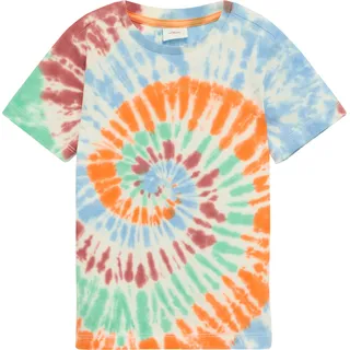 S.Oliver T-Shirt aus Baumwolle mit Batikeffekt, himmelblau 116/122