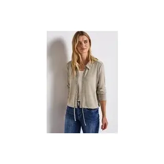 Leinen-Look Jacke - Beige