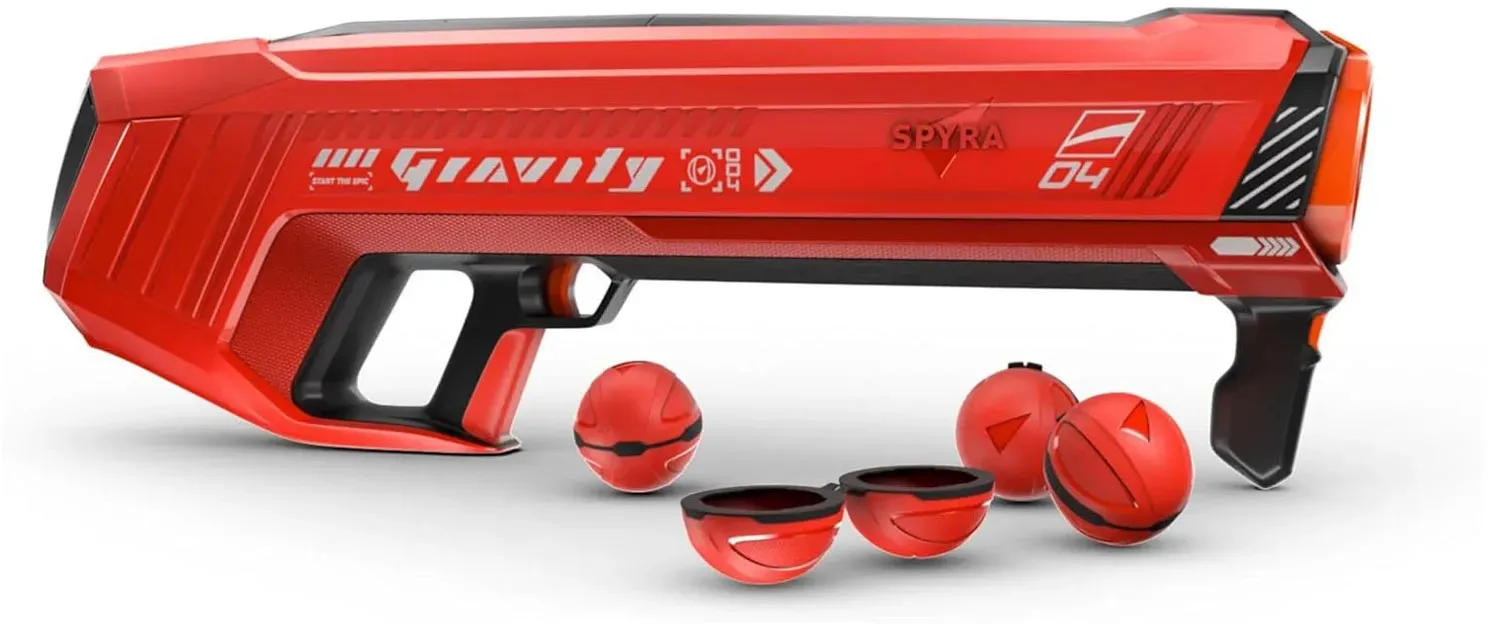 SPYRA SpyraGravity Rot | elektronischer Wasserbombenwerfer | bis 16 Meter Reichweite