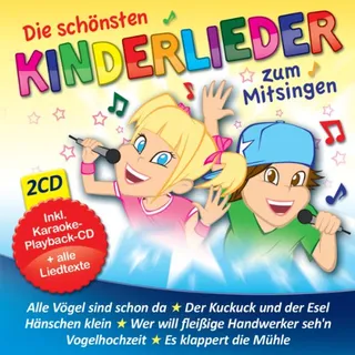 Die schönsten Kinderlieder zum Mitsingen von Kindern gesungen; incl. Karaoke Playback CD und aller Texte; Alle Vögel sind schon da; Der Kuckuck und der Esel; Hänschen klein; Wer will fleißige Handwerker sehn; Vogelhochzeit; Es klappert die Mühle; (Neu differenzbesteuert)