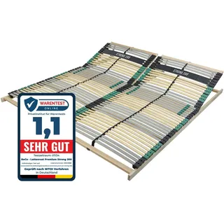 Sleepneo Lattenrost 180x200 PREMIUM STRONG 200 aus Buchenholz (2x Lattenrost 90x200), Kopfteil verstellbar, mit 42 Latten, Made in Germany, bis 200Kg