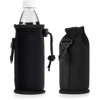 kwmobile 2x 330-500ml Flasche Flaschenkühler Flaschenträger - für Bier Limo Wasser - aus isoliertem Neopren Schwarz
