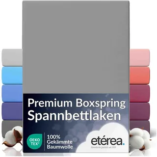 etérea Himmlische Qualität Spannbettlaken Jersey-Baumwolle 240 x 220 cm grau