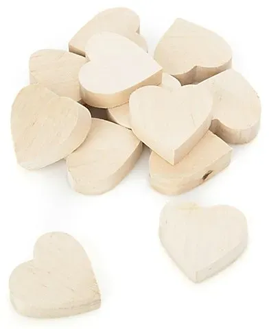 Herzen aus Holz, 4 cm, 12 Stück