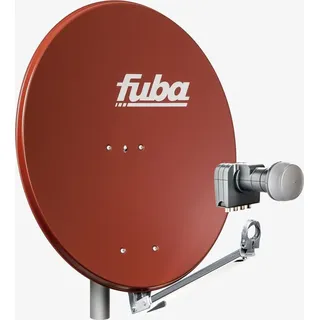 Fuba DAL 804 R Sat Anlage Antenne Schüssel Spiegel Alu Rot Quad LNB DEK 417 4 Teilnehmer (HDTV-, 4K- und 3D-kompatibel)