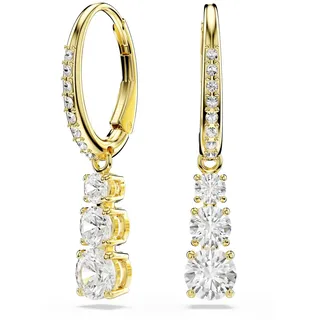 Swarovski Stilla Attract Kreolen, Rundschliff, Weiß, Goldlegierungsschicht