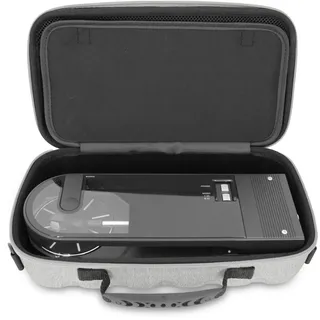 CASEMATIX Reiseetui kompatibel mit Audio-Technica AT-SB727 Tragbarem Plattenspieler Sound Burger Vinyl Record Player - Inklusive Tragetasche nur mit Griff und Schultergurt, Grau, grau, M,