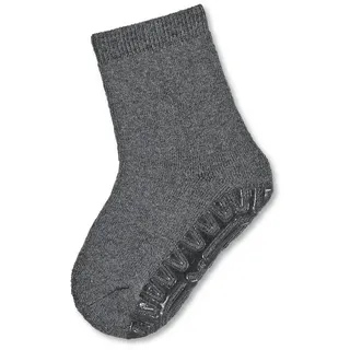 Sterntaler Fli Fli SOFT uni - Unisex Fliesen Flitzer einfarbig - warme Stoppersocken Baby mit Innenfrottee - elastische Baby und Kinder Strümpfe mit Anti-Rutsch-Sohle, anthrazit melange, Größe 28 - 28